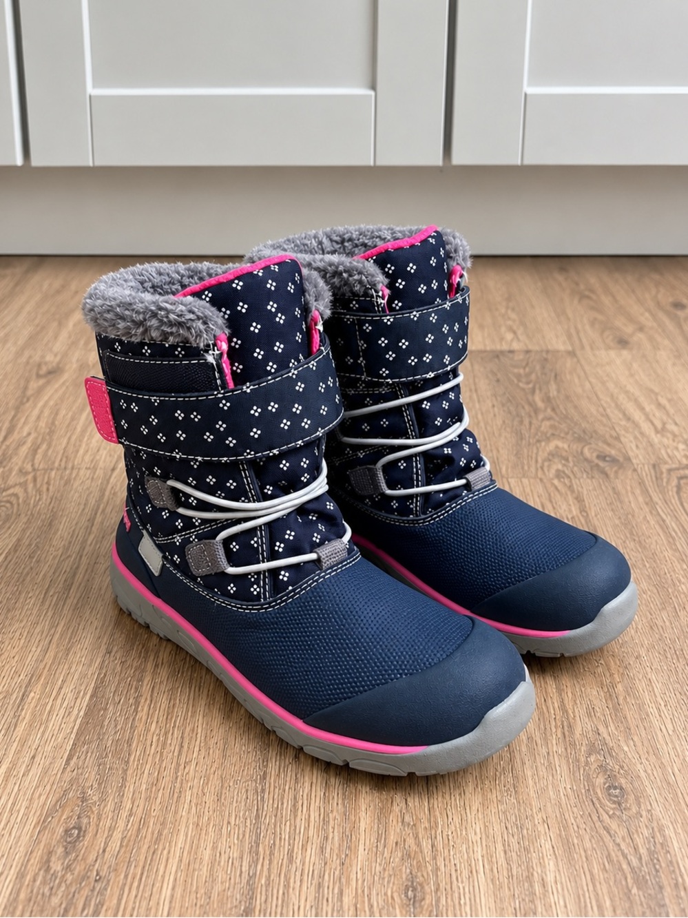 See Kai Run Navy and Pink Girls' Snow Boots